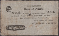 Bank of Oporto, a skit note of unknown purpose promising to pay WIlliam Thomas the sum of £100, December 1820,...
