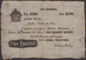 Bank Side, a skit note of unknown purpose promising to pay WIlliam Shakspeare or bearer, £100, 10 October 1603,...