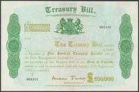 Treasury Bill, £500,000, ND (c.2003), serial number T005215, on fully watermarked paper, signature of Andrew...