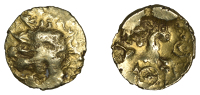 British Iron Age, ATREBATES and REGNI, Uninscribed issues, gold Quarter-Stater, British Qc [Selsey Dahlia Mane...