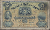 National Bank of Scotland Limited, £5, 15 May 1909, serial number A201-685, two manuscript signatures, pinholes,...