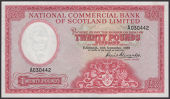 National Commercial Bank of Scotland, £20, 16 September 1959, serial number A030442, Alexander signature, visible...