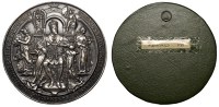 Edward VII, Coronation, 1902, a uniface replica of the Great Seal of Edward VII, in silvered bronze, king enthroned...