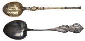 Edward VII, Coronation, 1902, commemorative sterling silver spoons (2), viz. a souvenir spoon, the handle bearing...