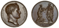 ITALY/FRANCE, Réunion de l’Étrurie à la France [Integration of Etruria with France], 1808, a copper medal by B....