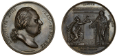 FRANCE, Première entrée de Louis XVIII à Paris [First Entry of Louis XVIII into Paris], 1814, a copper medal by...