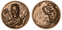 ENGLAND/GERMANY/FRANCE, John Heartfield, 1979, a bronze medal by R.W.F. Searle for the Club français de la...