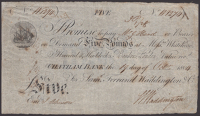 Chatham Bank, for Saml. Ferrand Waddington & Co, £5, 19 October 1804, serial number W1274, signed by Waddington, a...