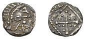 Early Anglo-Saxon Period, Sceatta, Primary Series, ‘Saroaldo’ type 11(ii), disintegrated head right with cap of...