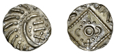 Early Anglo-Saxon Period, Sceatta, Continental series E, Secondary type, porcupine-like figure, curve of body...