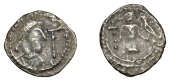 Early Anglo-Saxon Period, Sceatta, Secondary Series L, type 18 var., draped bust right, diadem with singular(?) tie,...