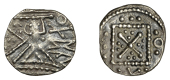 Early Anglo-Saxon Period, Early Anglo-Saxon Period, Sceatta, Second Series R3/type 51 mule [P1d], ‘Saltire...