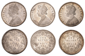The Uniform Coinage of India, British Imperial Period, Victoria, silver Rupees (3), all 1862, type F/VII [Prid....