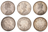 The Uniform Coinage of India, British Imperial Period, Victoria, silver Rupees (3), all 1862, type F/VII [Prid....
