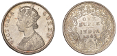 The Uniform Coinage of India, British Imperial Period, Victoria, silver Rupee, 1862 [1866-7], type C/VII [Prid. B/I,...