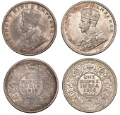 The Uniform Coinage of India, British Imperial Period, George V, silver Rupees (2), 1915, Calcutta, crowned and...