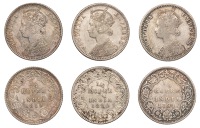 The Uniform Coinage of India, British Imperial Period, Victoria, silver Quarter-Rupees (3), 1889b, type C/II,...