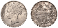 India, EIC: Uniform Coinage, A cast silver contemporary forgery of a Victoria Rupee, 1840, ‘Madras’, type I,...