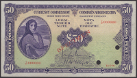 Currency Commission, Irish Free State, specimen £50, 13 May 2006 (10 September 1928), serial number Y/01 000000,...