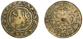 England, Wardrobe Counters, c. 1344-1400, Edward III, lion rampant within tressure, rev. ornate cross fleurée...