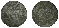 England, Wardrobe Counters, c. 1344-1400, Edward III, arms of Evreux within tressure, rev. ornate cross within...