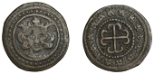 England, Sterling Bust Jetons, c. 1280-1345, Edward I, Fox irregular, c. 1300 (?), large crowned bust with ornate...