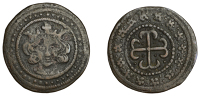 England, Sterling Bust Jetons, c. 1280-1345, Edward I, Fox irregular, c. 1300 (?), large crowned bust with ornate...