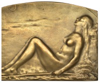 AUSTRIA, Notturno [Nocturnal], 1908, a uniface bronze plaque by Prof. S. Schwartz, naked female representation of...