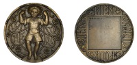FRANCE, La Jeunesse Triomphante [The Triumphant Youth], 1934, a bronze award medal by T. Spicer-Simson, girl facing,...
