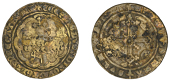 England, Wardrobe Counters, c. 1344-1400, Edward III, lamb right with cross, all within tressure, rev. ornate cross...