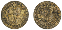 England, Wardrobe Counters, c. 1344-1400, Edward III, lamb right with cross, all within tressure, rev. ornate cross...