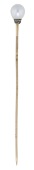 An antique natural pearl stick pin, with rose-cut diamond highlights, mounted in silver and gold, pearl measuring...