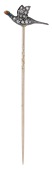 A pheasant stick pin, realistically modelled as a pheasant in flight, set throughout with rose-cut diamonds and with...