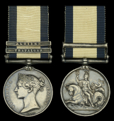 Naval General Service 1793-1840, 2 clasps, Trafalgar, Algiers (Robert Crosby.) scratching in obverse field, edge...