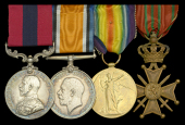 A Great War ‘Western Front’ D.C.M. group of four awarded to Sergeant A. H. Watkins, South Wales Borderers, late...