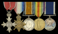 A Second War M.B.E. group of five awarded to Commissioned Master-at-Arms G. H. Prentice, Royal Navy, who served in...