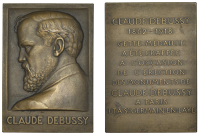 FRANCE, Statues to Claude Debussy Erected in Paris and St Germain-en-Laye, 1930, a bronze plaque by P. Turin, bust...