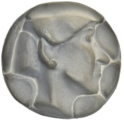 U.S.A., Maria Callas, 1995, a uniface white terracotta medal by G.H. Steyn, sculpted portrait to right in hat, 70mm,...