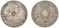 Bank of England Issues, SPAIN, Charles IIII, 4 Reales, 1792mf, Madrid, obv. countermarked with head of George III in...