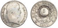 Merchant Issues, Scotland, LANARKSHIRE, Dalzell, Dalzell Farm, a France, Napoleon I, 5 Francs, 1811a, Paris, rev....