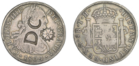 Merchant Issues - silver, Scotland, Uncertain locality, Glasgow (?), D.C., a Mexico, Charles IIII, 8 Reales, 1804th,...