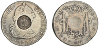 Merchant Issues - silver, Uncertain, Uncertain Location and Issuer, a PERU, Charles III, 8 Reales, 1779mj, Lima,...