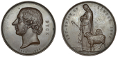 ENGLAND, William Dyce, 1867, a copper medal by G.G. Adams for the Art Union of London, bust left, rev. Jesus Christ...