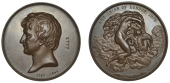 ENGLAND, William Etty, 1872, a bronze medal by G.G. Adams for the Art Union of London, bust left, rev. Venus and...
