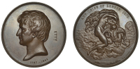 ENGLAND, William Etty, 1872, a bronze medal by G.G. Adams for the Art Union of London, bust left, rev. Venus and...