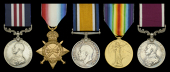 A Great War ‘Western Front’ M.M. group of five awarded to Acting Sergeant A. Cotterill, South Wales Borderers,...