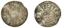 William II (1087-1100), Cross in Quatrefoil type [BMC 2], Penny, Canterbury, Ælfred, ielfred on cai, 1.22g/6h...