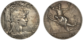 FRANCE, Exposition Universelle Internationale, Paris, 1900, a silver award medal by J.-C. Chaplain, head of Marianne...