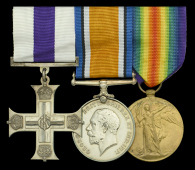 A Great War M.C. group of three awarded to Lieutenant J. G. Russell, Royal Naval Volunteer Reserve, who was...