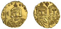 Constantine V and Leo IV (741-775), Solidus, Syracuse, 751-775, crowned and draped busts of Constantine V and Leo...